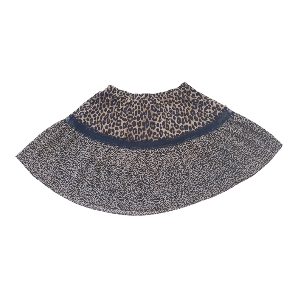 MICHAEL Michael Kors Animal Print Elastic Band Waist Tiered Ruffle Hem Skirt New - Picture 3 of 7
